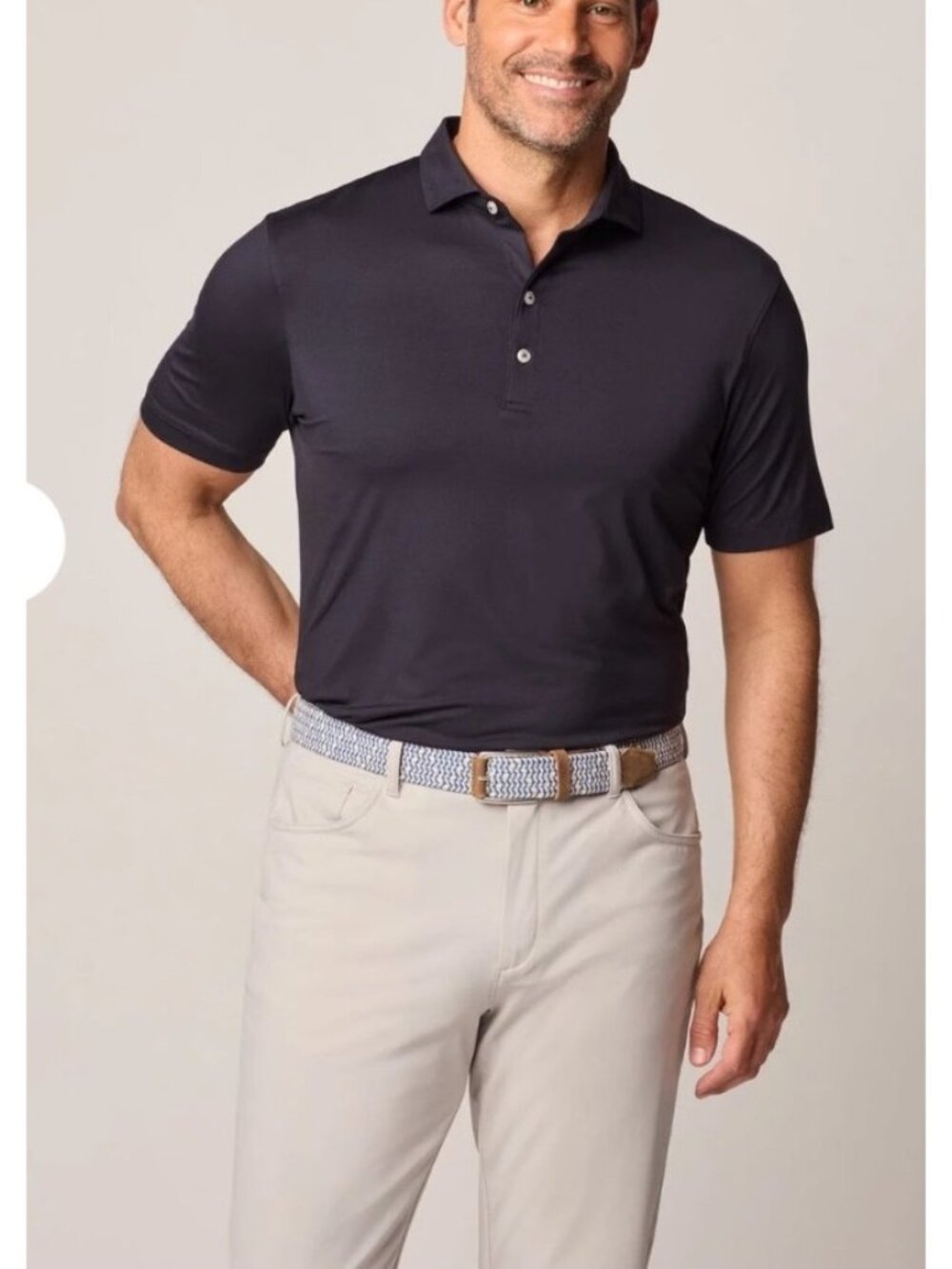 Johnnie-O Mens Birdie Polo Size XL Black Performance Short Sleeve UPF 50 Shirt
